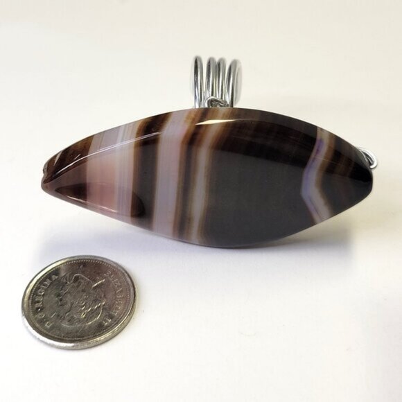 Statement Agate Cabochon Adjustable Band Handmade Semi Precious Ring - Picture 3 of 10